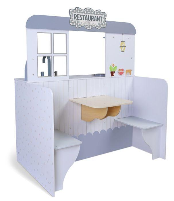 Puidust 2-in-1 mängukohvik