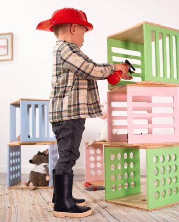 Laste puidust mänguasjade hoiukuubik