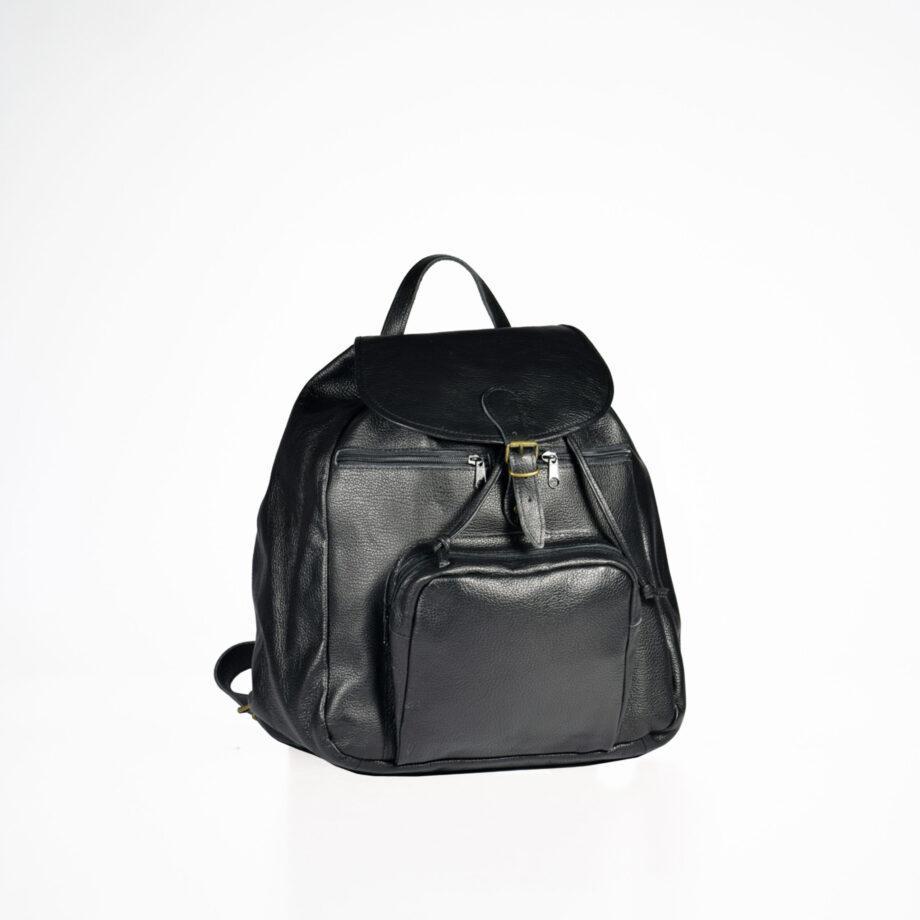 Nahast seljakott 95-38 - Must
