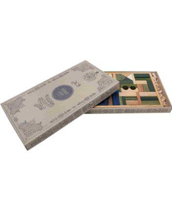 Wooden Story Puidust klotsid karbis – külmad toonid, 54 tk