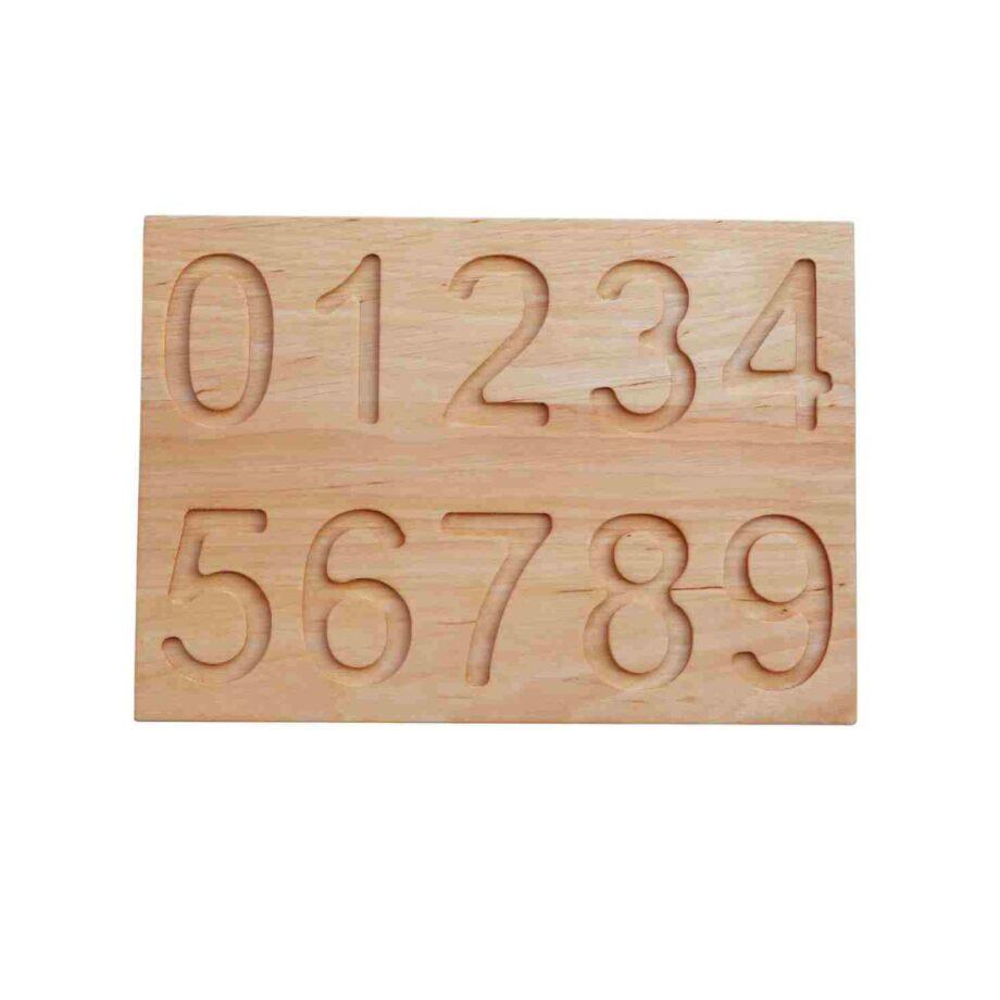 Puidust Montessori numbrilaud
