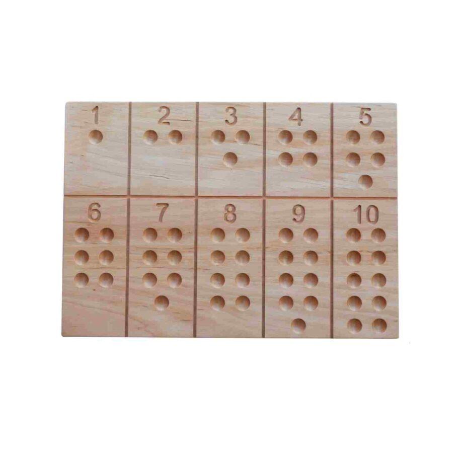 Puidust Montessori numbrilaud