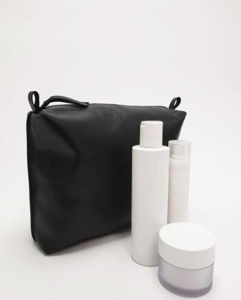 Nahast kosmeetikakott, suur - must