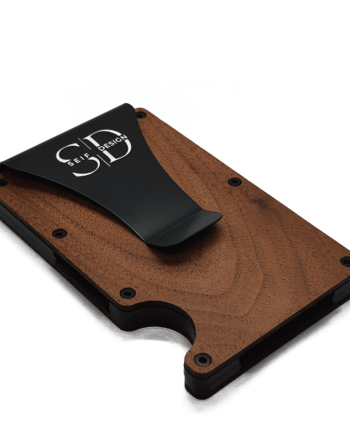 Lite Walnut – Metallist ja pähklipuust kaarditasku RFID-kaitsega
